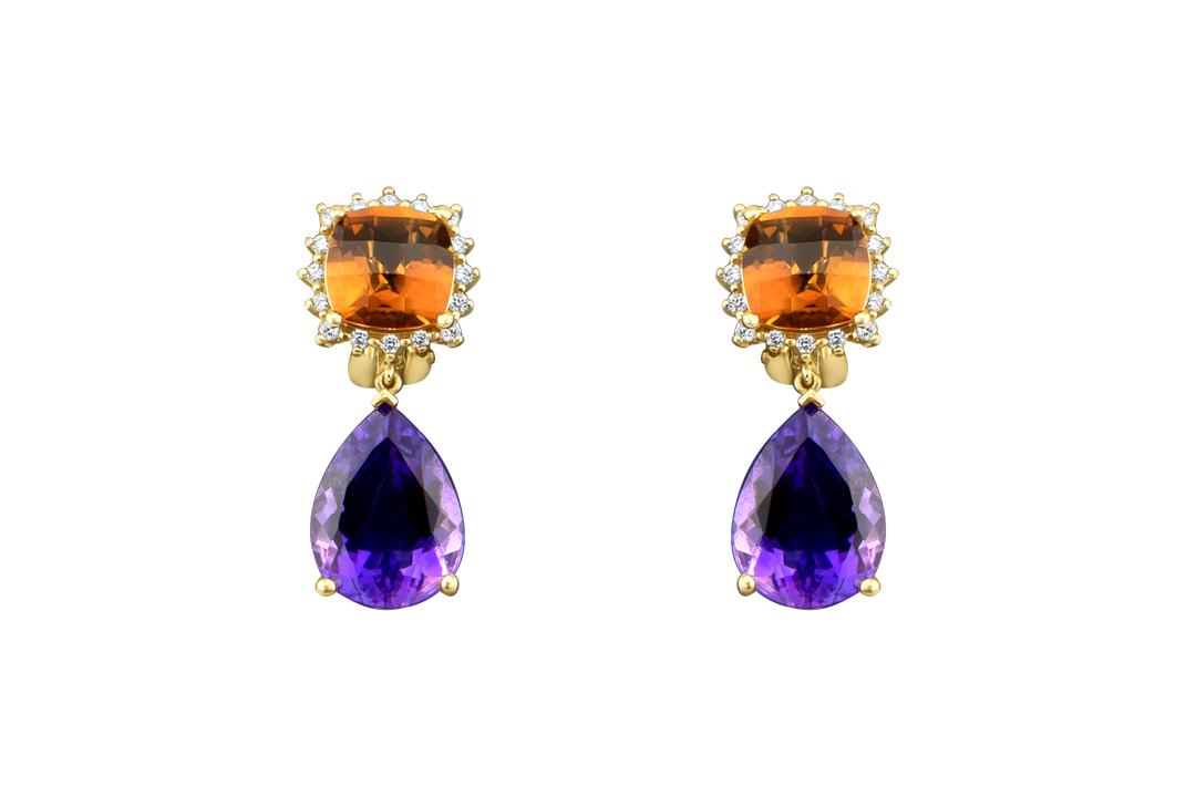 Amethyst drop earrings
