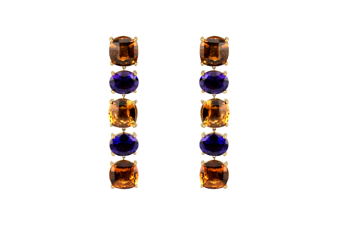 Multi color gem earrings