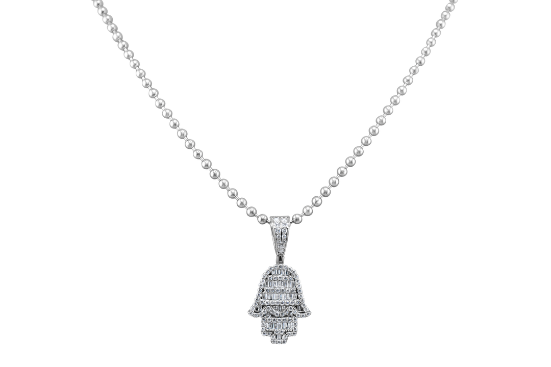 Emerald Cut Hamsa Necklace