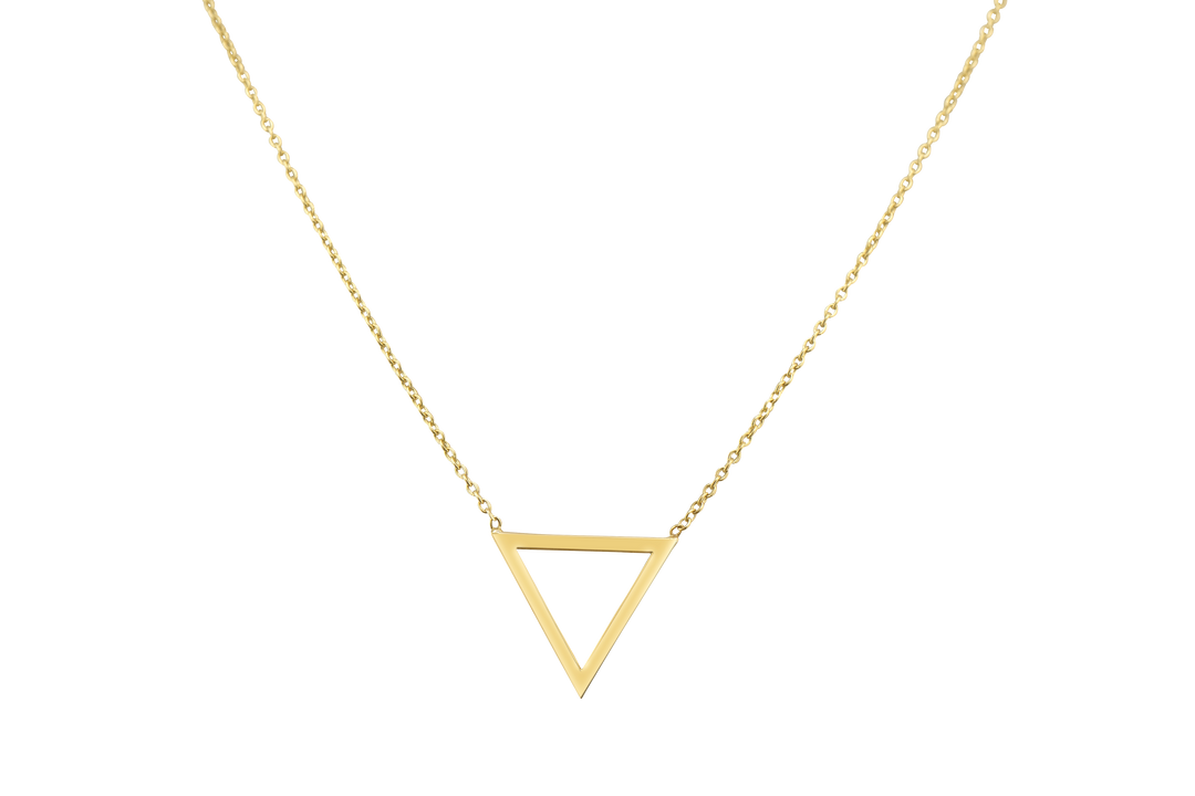 Gold triangle necklace