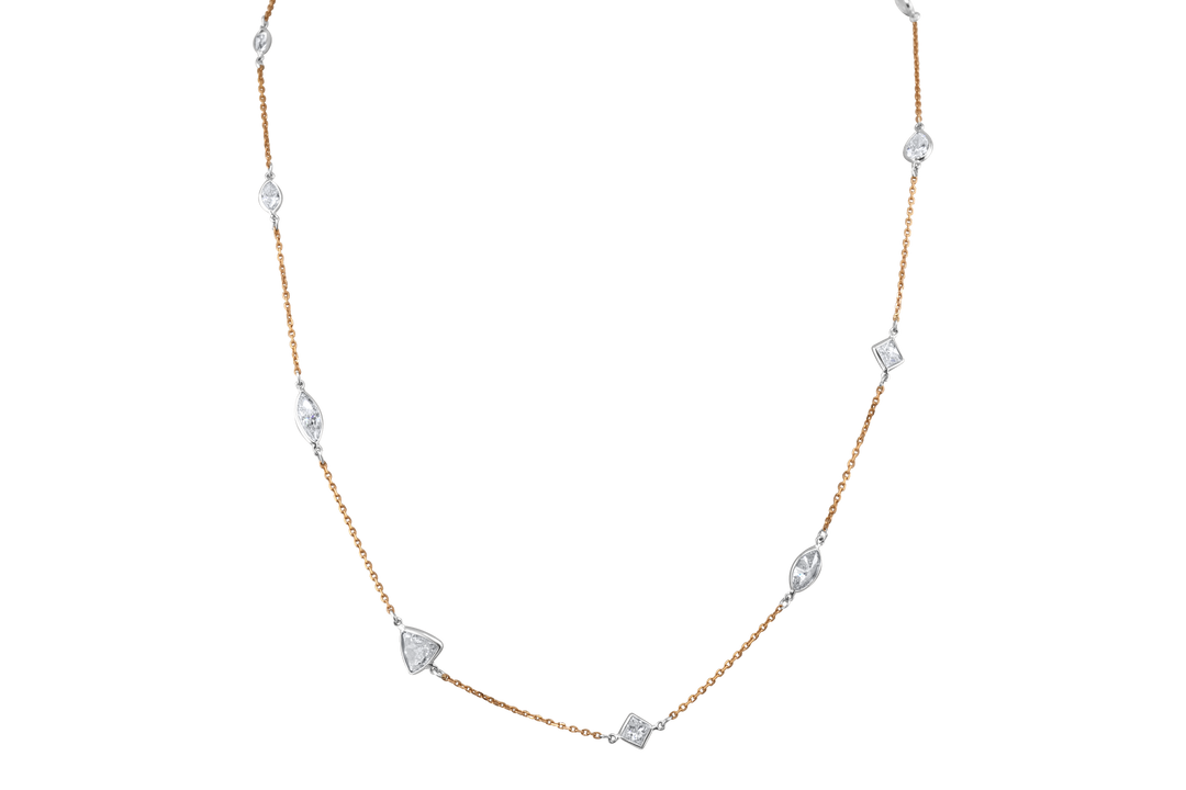 Multi Shape Diamonds by the Yard Necklace
