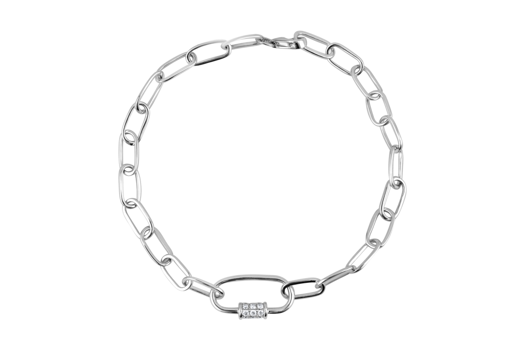 White Gold Link Bracelet