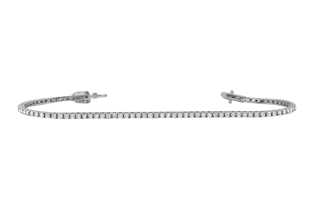 Micro White Gold Diamond Tennis Bracelet