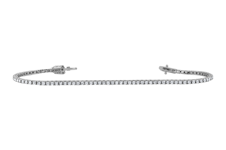 Micro White Gold Diamond Tennis Bracelet