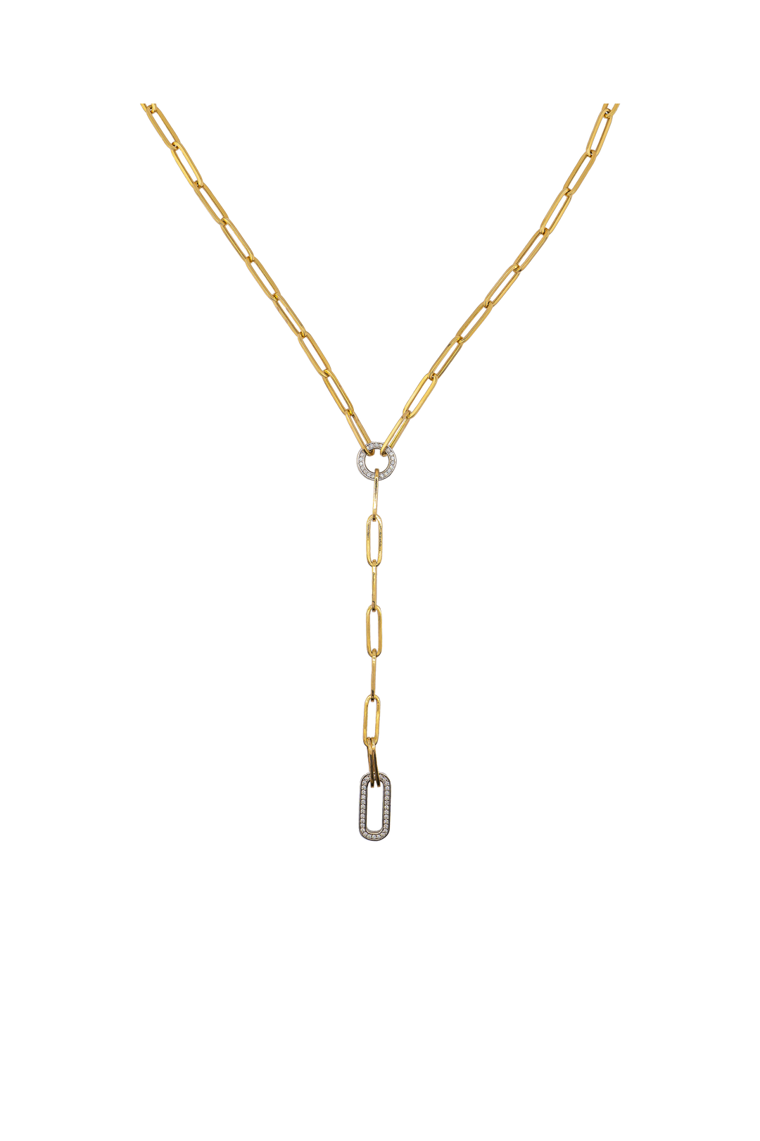 Extra Large PaperClip Lariat with Diamonds