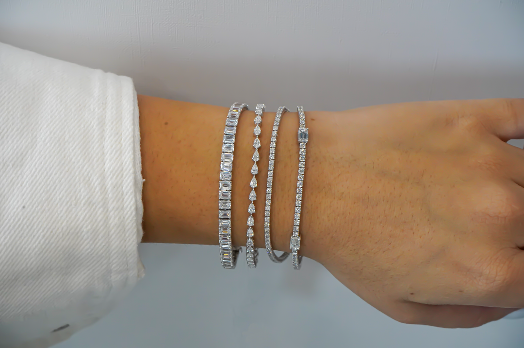 Micro White Gold Diamond Tennis Bracelet