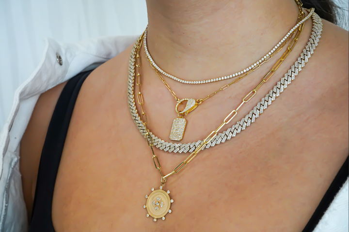 Paper Clip Dog Tag and Lock Necklace