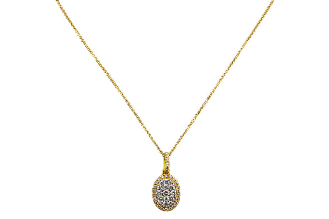 Oval Pave Diamond Pendant