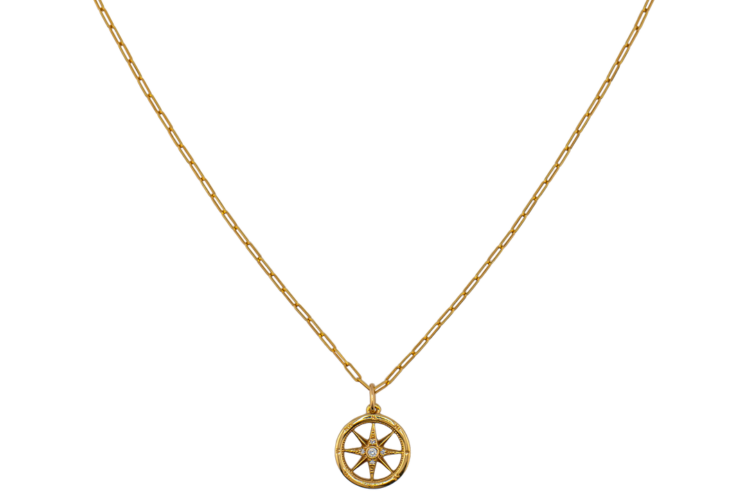 Mini Paper Clip Compass Necklace