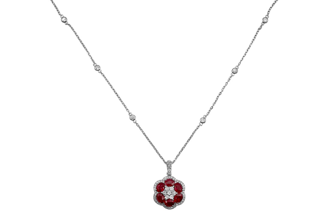 Ruby Flower Necklace