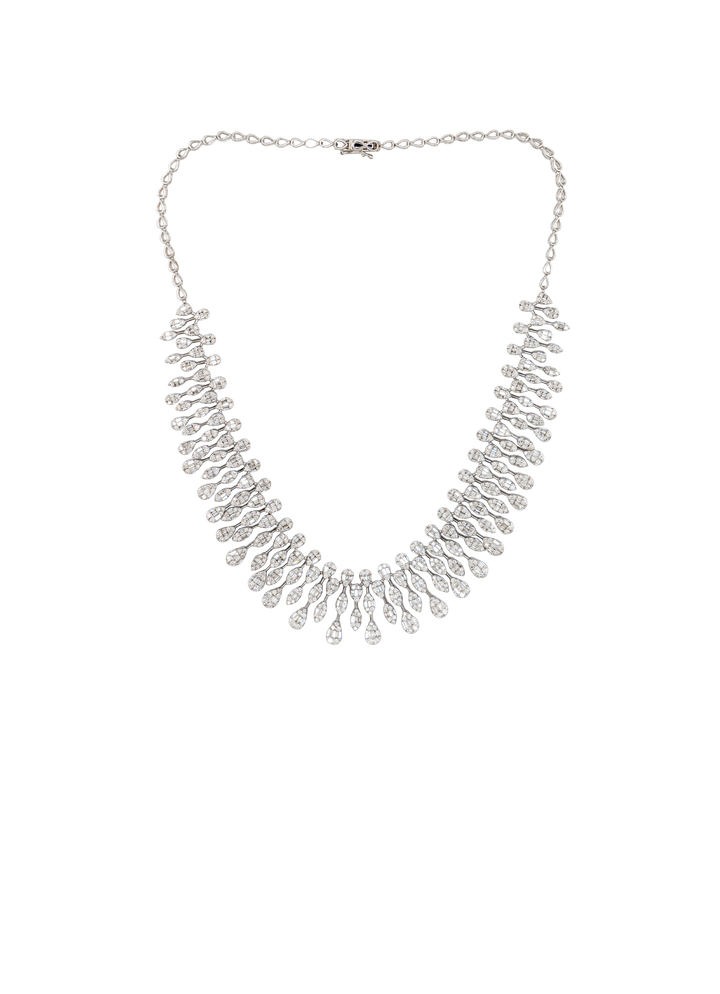 Diamond Pear and Marquee Statement Necklace