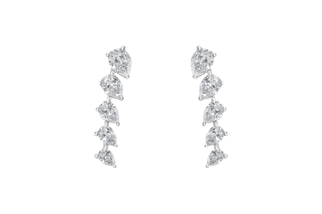 Diamond pear earrings
