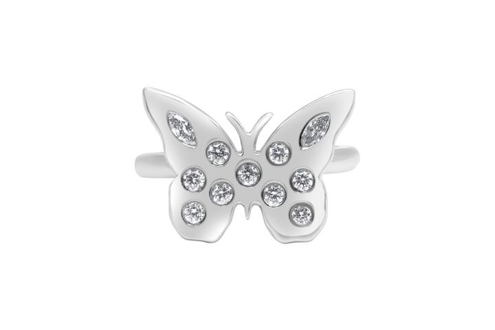 Diamond butterfly ring