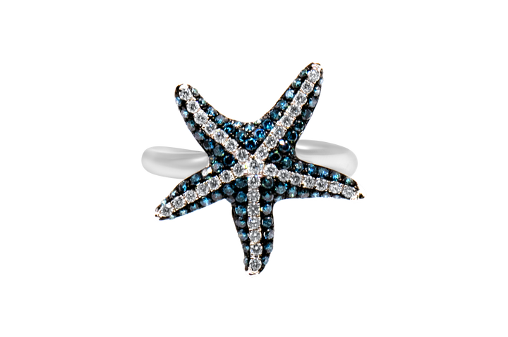 Starfish diamond ring