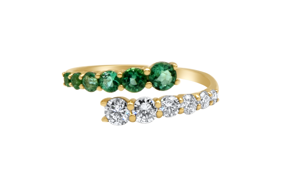 Emerald and diamond band