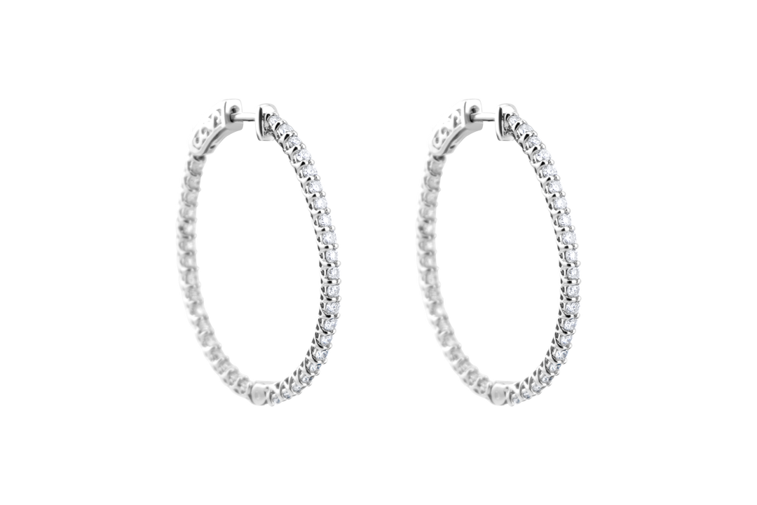 Large hoops in & out diamonds