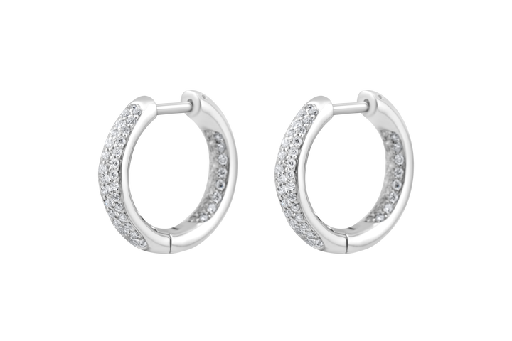 Micro pave diamond huggies earrings
