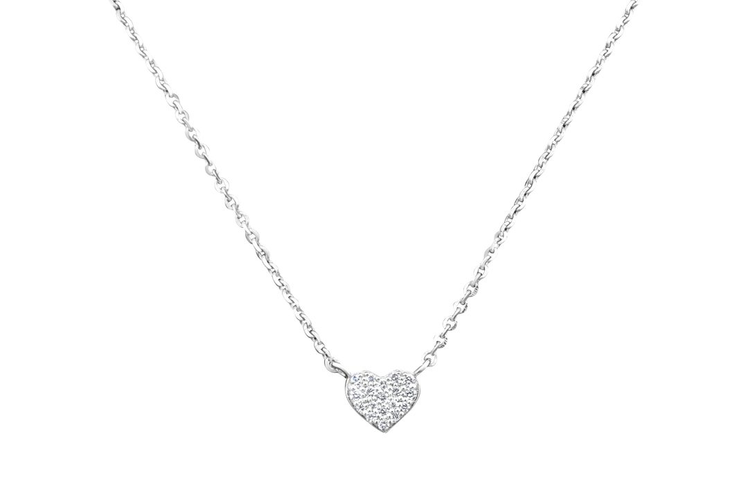 Pave Diamond heart necklace