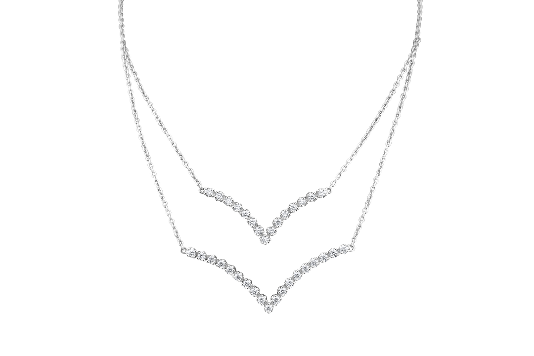 Double V diamond necklace