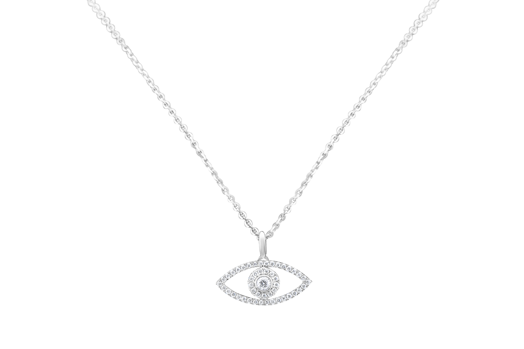 Evil eye diamond necklace