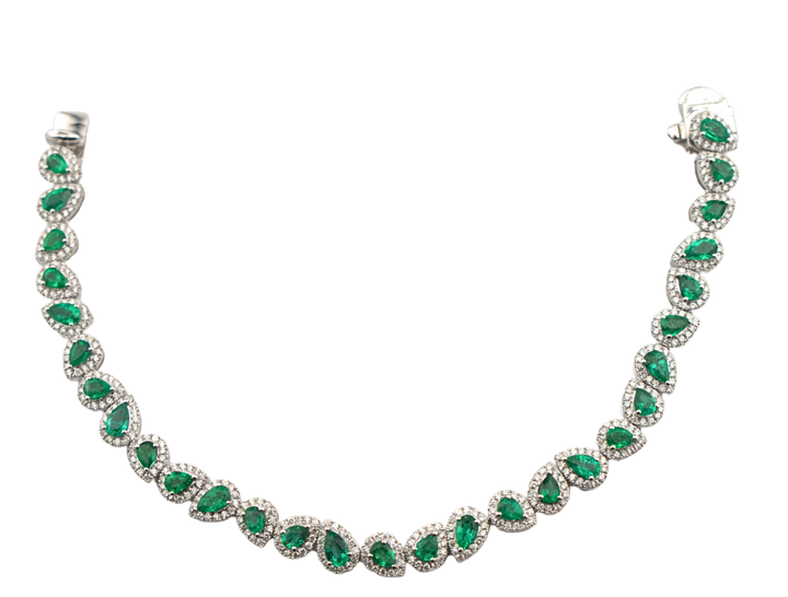 Emerald Pear Shape Diamond Bracelet