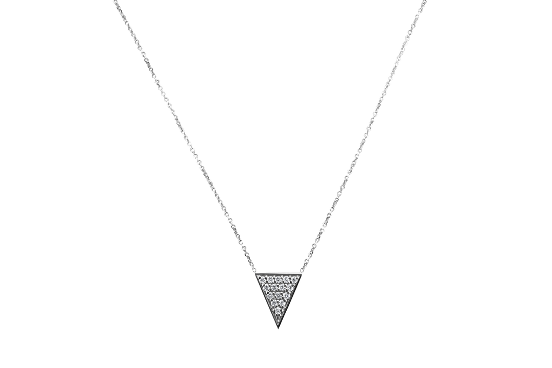 Large diamond triangle necklace