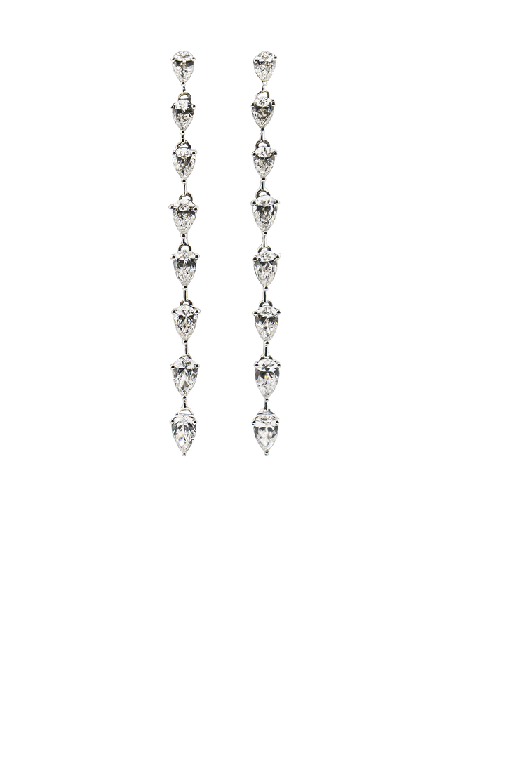 Pear Diamond Drop Earrings